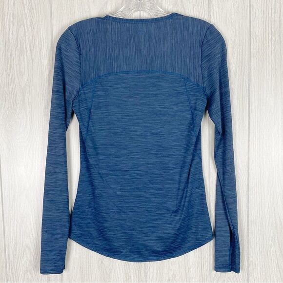 Athleta | Blue Shadow Stripe Chi Long Sleeve Size XS - Picture 2 of 10